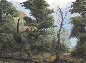 Artist's reconstruction of the Lulworth Fossil Forest, Dorset