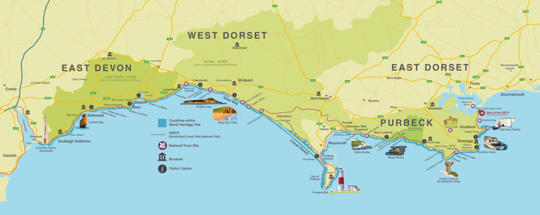 A graphic map of the Jurassic Coast